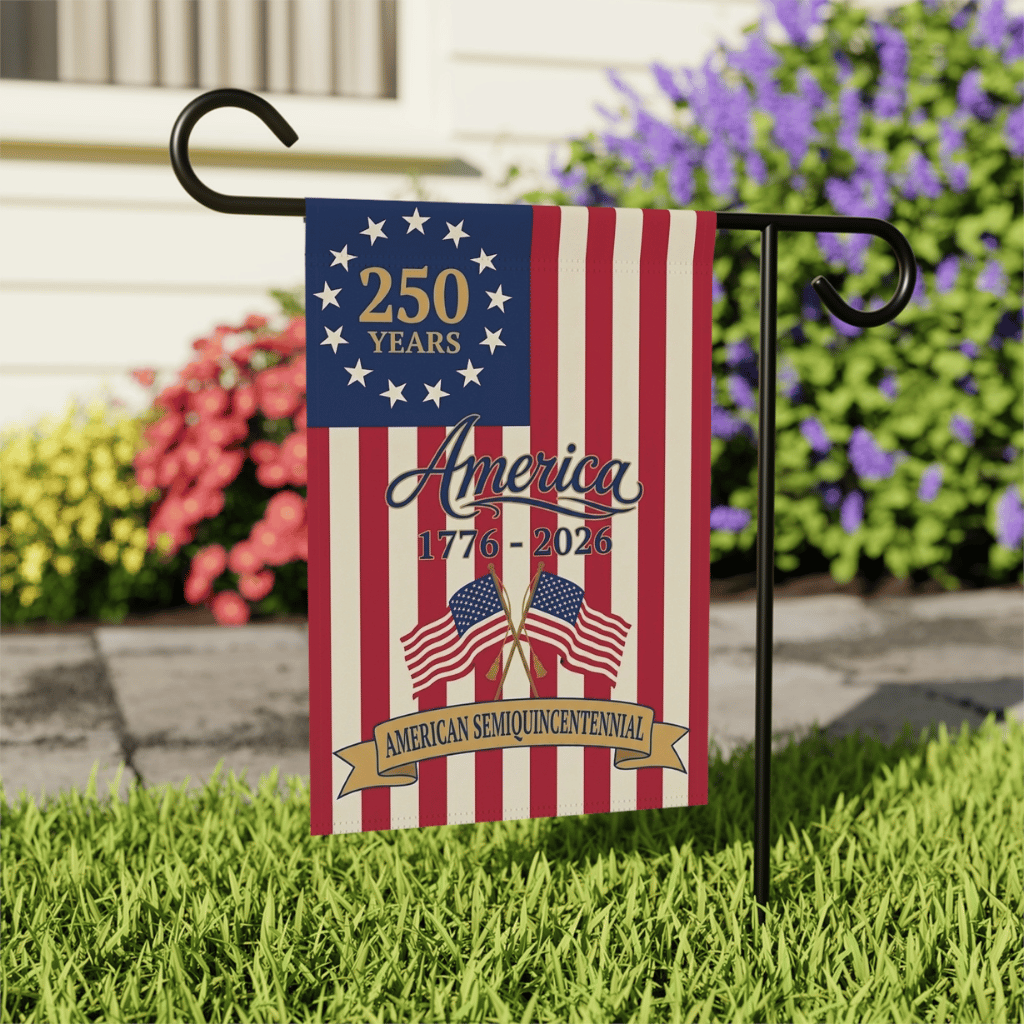 America 250 Years Flag – 1776 2026 Semiquincentennial Patriotic Outdoor Decor - back view